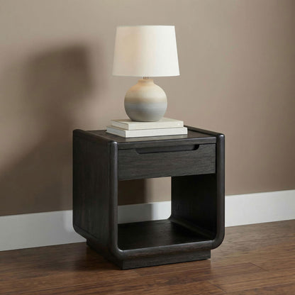 Leandro 1-drawer Wood Occasional Side End Table Burnished Black