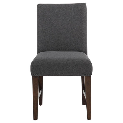 Naser Parsons Dining Side Chair Grey and Dark Walnut (Set of 2)