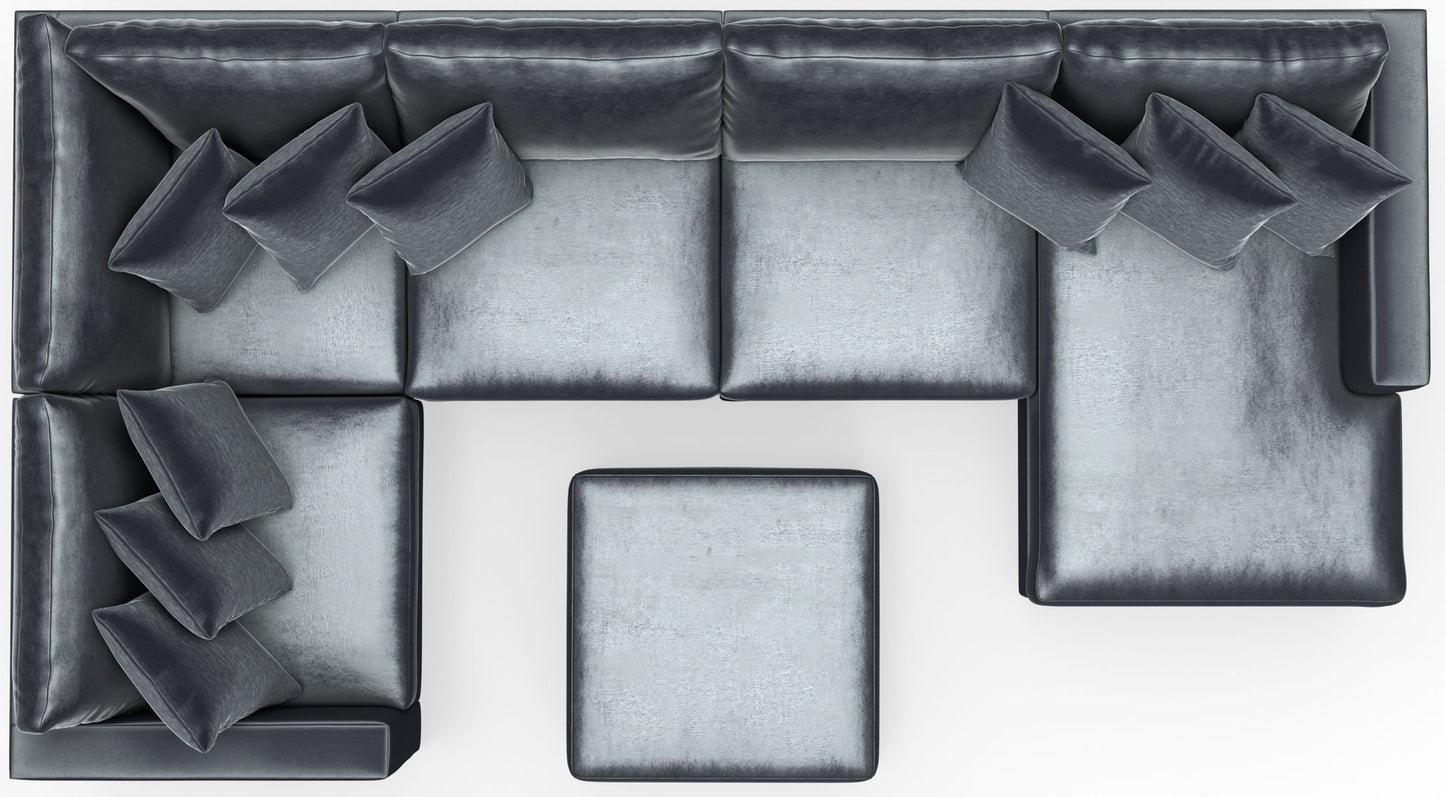 Remington - Modular Sofa And Cocktail Ottoman - Slate