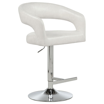 Travia Leatherette Upholstered Adjustable Bar Stool Ivory
