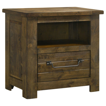 Doherty 1-drawer Nightstand Bedside Table Rustic Brown