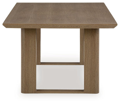 Serene Bay - Rectangular Dining Table With Umbrella Option - Dark Brown
