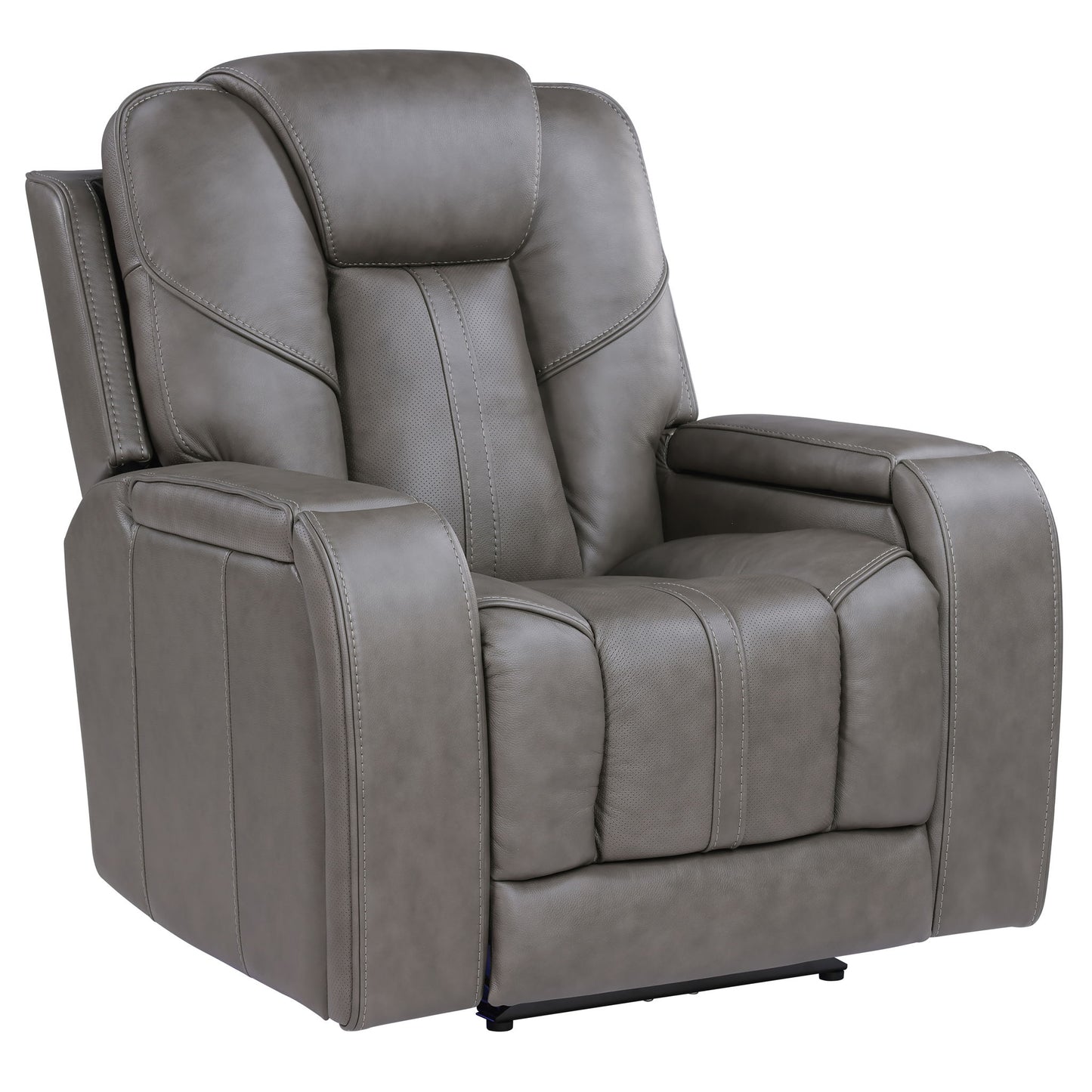 Daniel - 3 Piece Triple-Power Leather Reclining Set - Gray