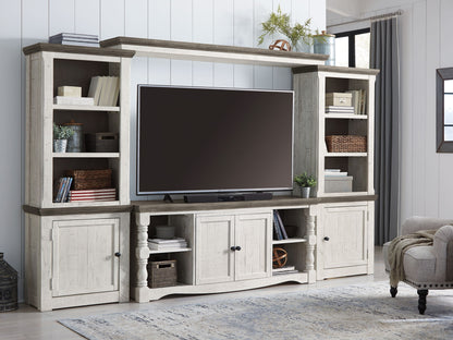 Havalance - 4 Pc. - Entertainment Center - 67" TV Stand - Brown / Beige