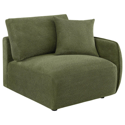 Elysia Fabric Upholstered Modular RAF Chair Green