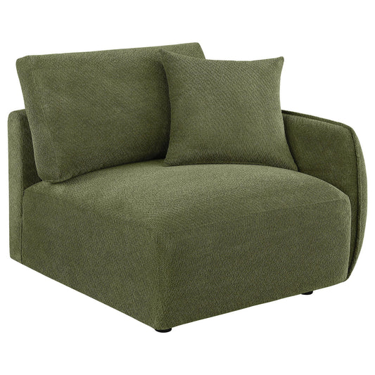Elysia Fabric Upholstered Modular RAF Chair Green