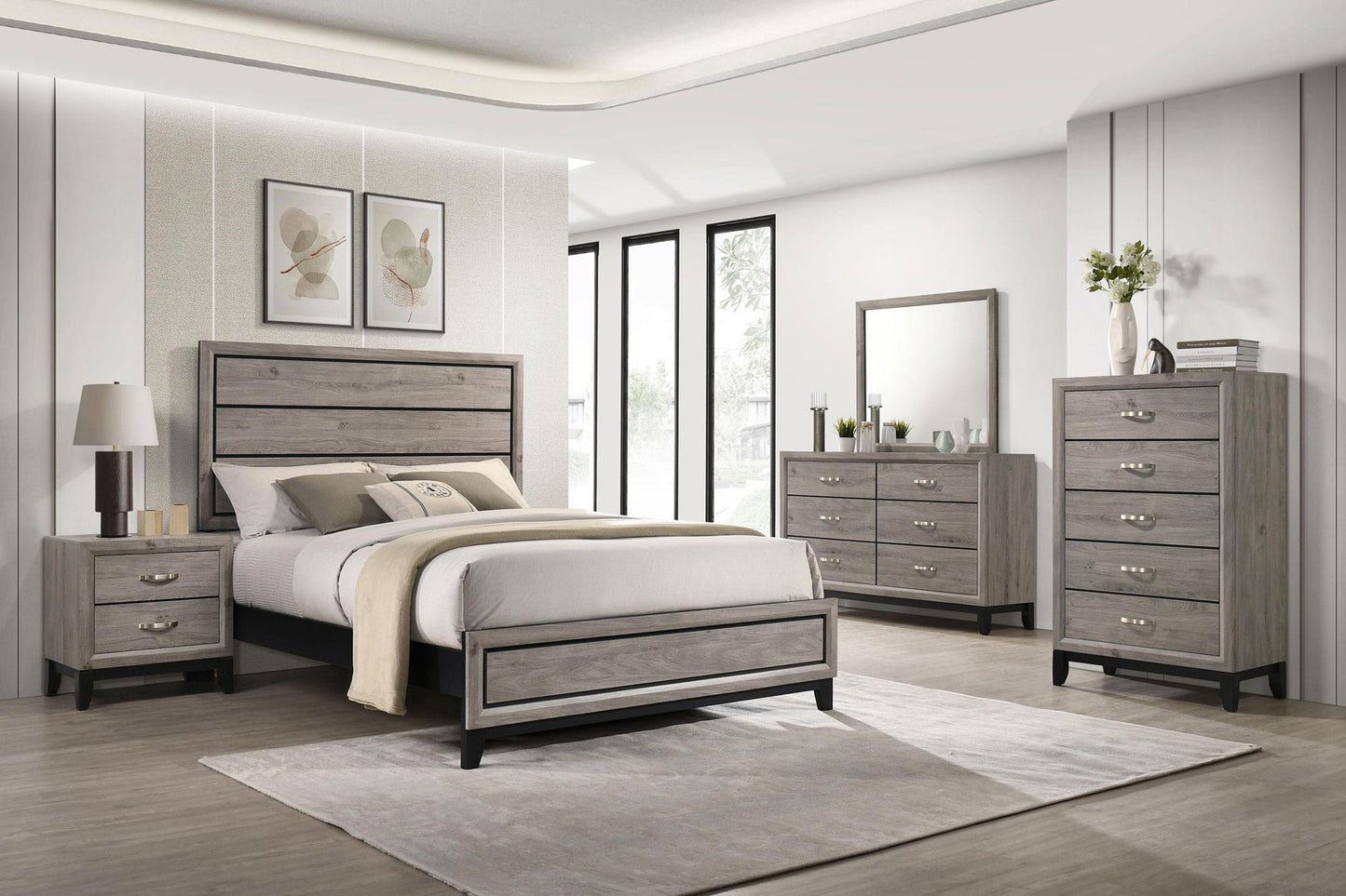 Valen Five-piece Queen Bedroom Set Light Taupe