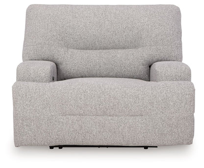 Acklen Place - 4 Pc. - 3-Piece Power Reclining Sectional Sofa With Raf Chaise, Wide Seat Power Recliner - Pewter