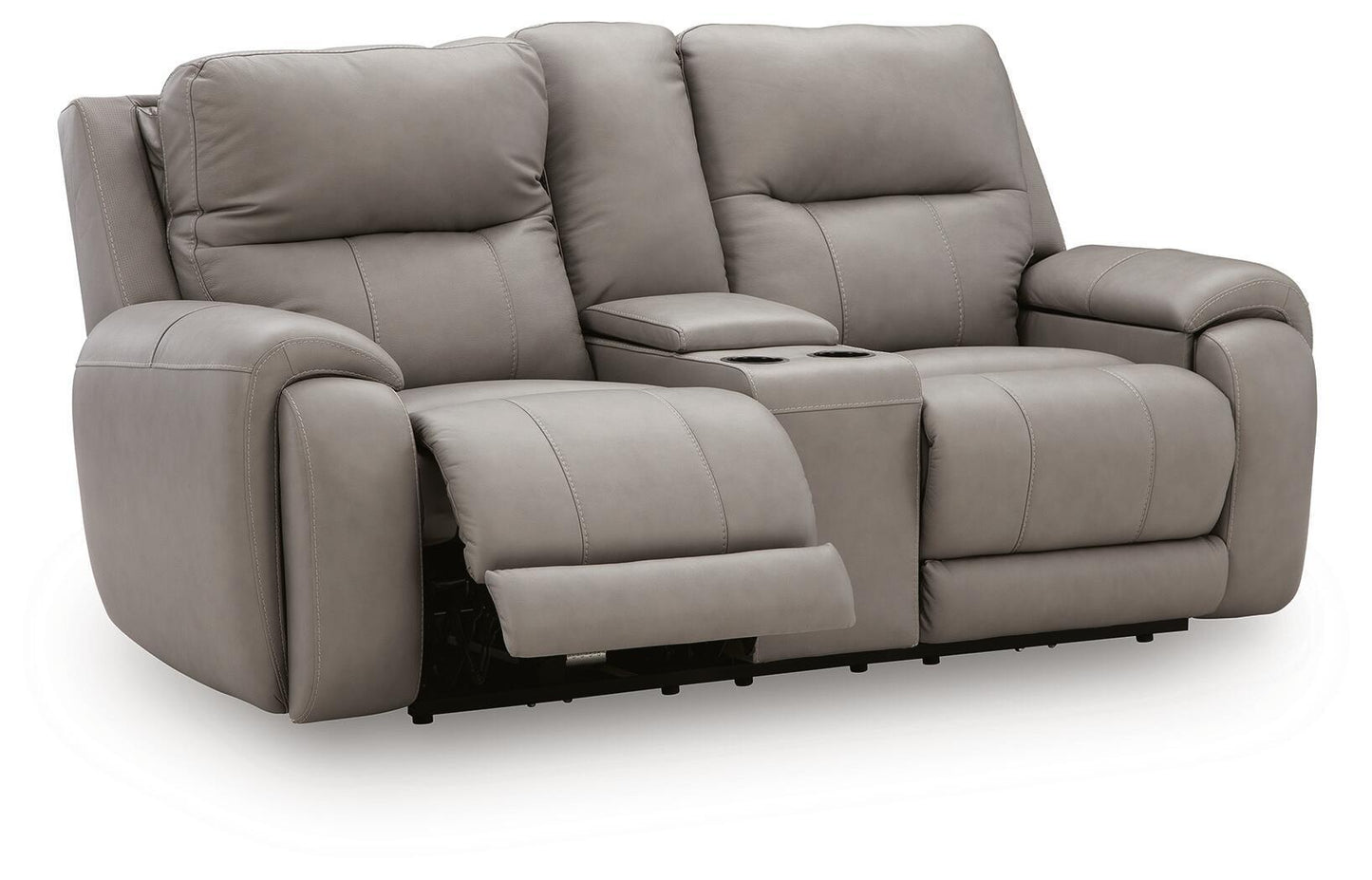 Real Moments - Power Reclining Loveseat With Audio Seating - Ash