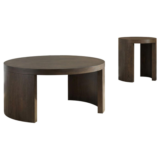 Sweeney 2-piece Coffee and End Occasional Table Set Dark Walnut