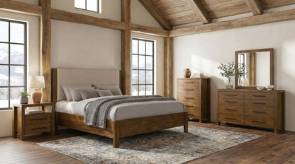 Adderley 5-piece Eastern King Bedroom Set Warm Brown