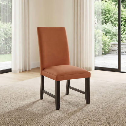 Berning Fabric Upholstered Parson Side Chair Salmon Orange (Set of 2)