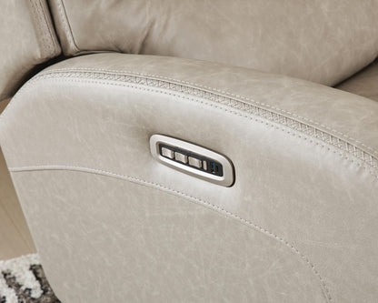 Motion-Max - Swivel Glider Power Recliner - Stonewash