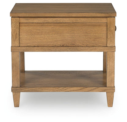 Sharlance - Rectangular End Table - Light Brown