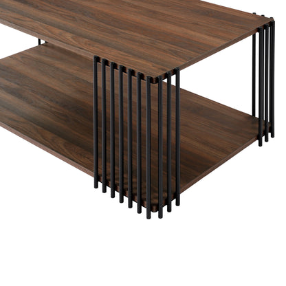 Vertex - Rectangular 3 Piece Occasional Set (1 Coffee & 2 End Tables) - Brown / Black
