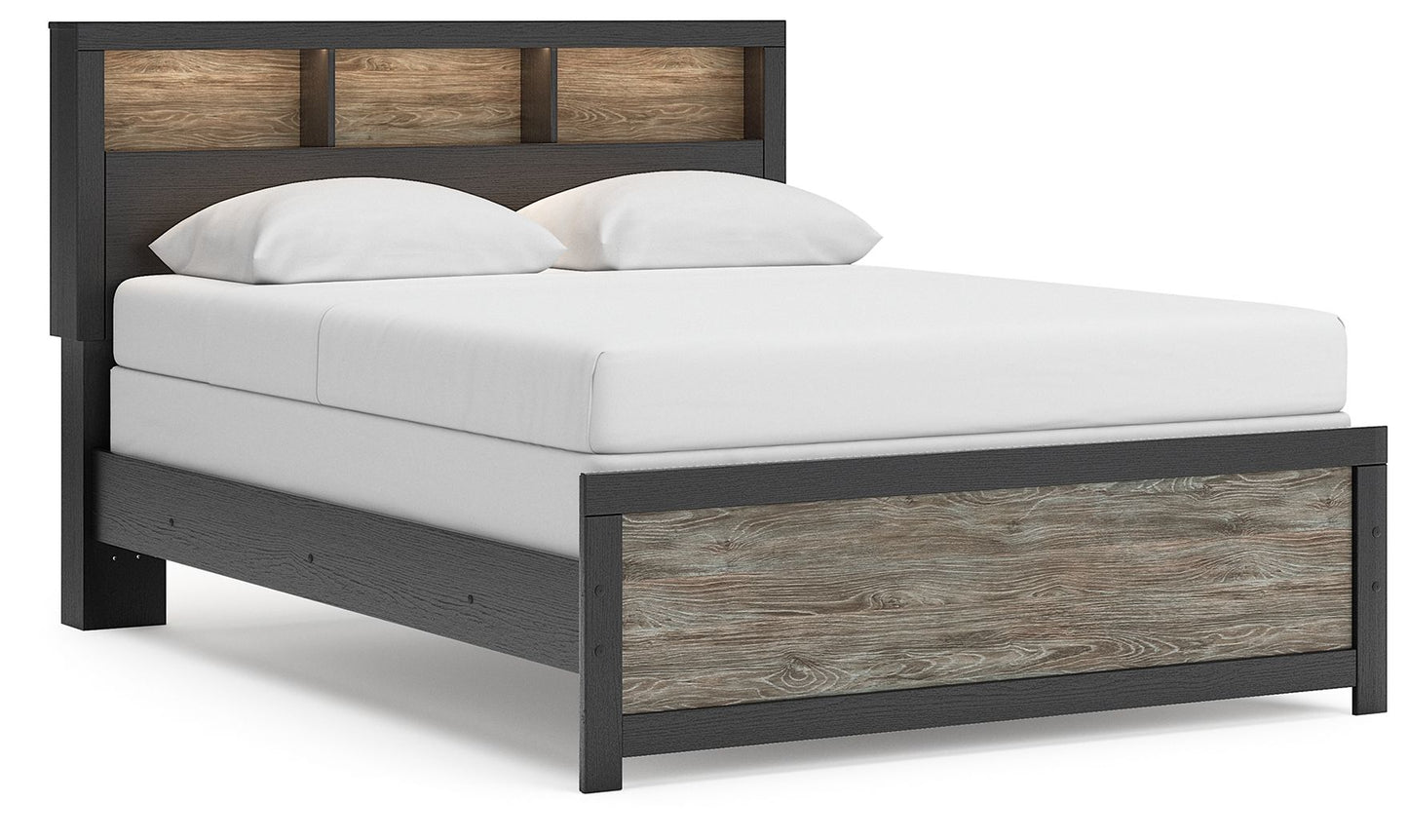 Broachmyn - Lighted Bookcase Panel Bed