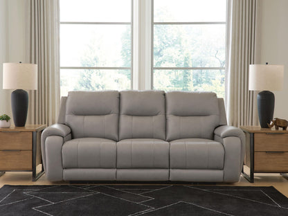 Real Moments - Power Reclining Sofa With Audio Seating - Ash