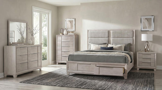 Farre 5-piece Eastern King Bedroom Set Washed Grey