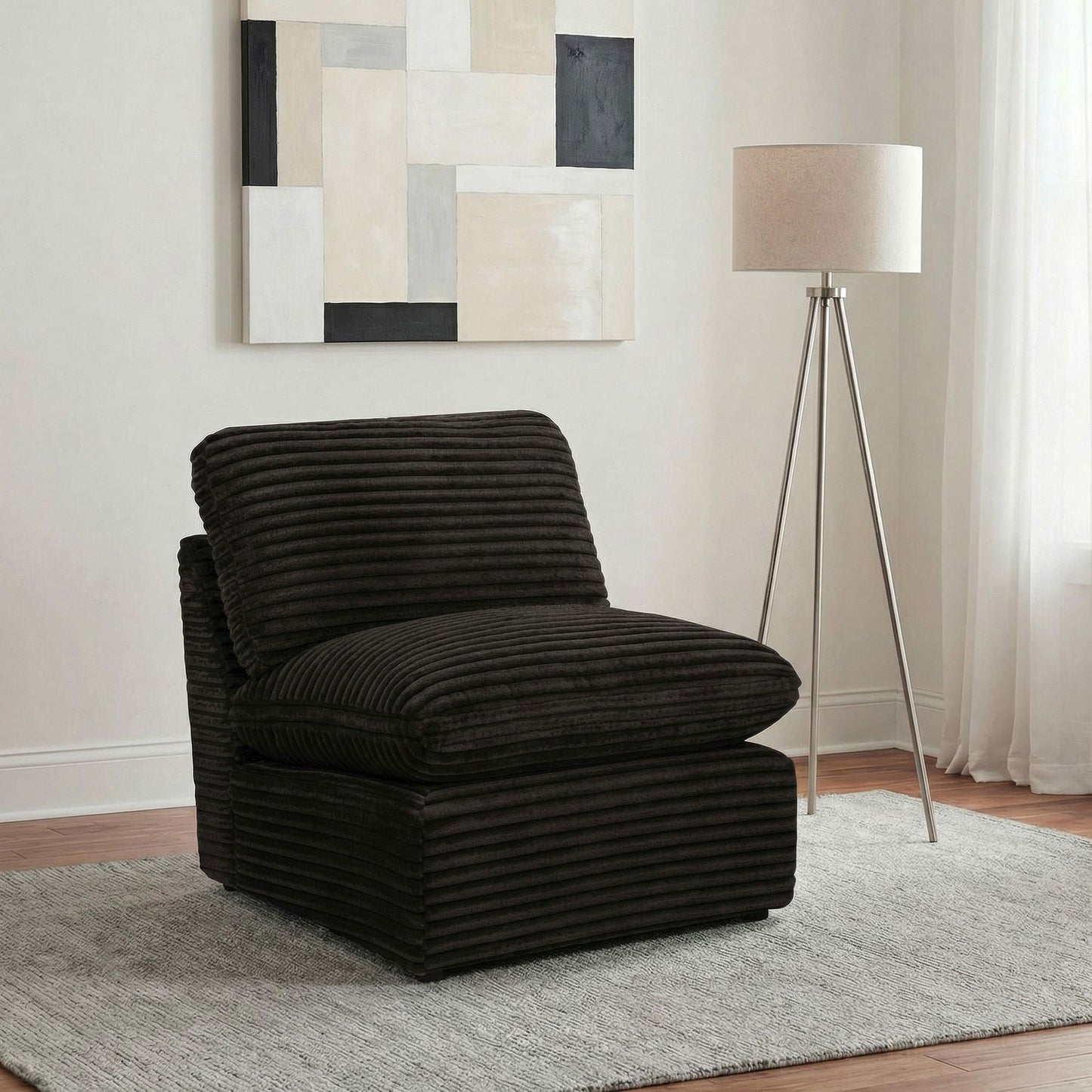Collins Modular Armless Chair Chocolate Brown