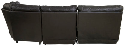 Como - 5 Piece Italian Leather Match Reclining Sectional