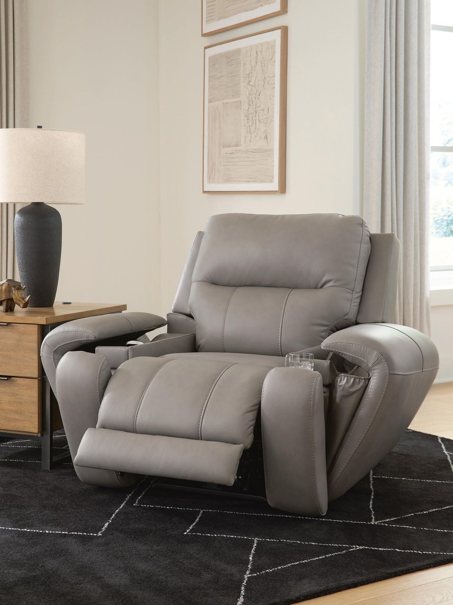 Real Moments - Power Recliner With Audio Seating - Ash