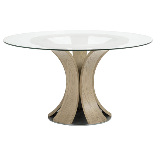 Naser Round Tulip Dining Table Base Light Oak