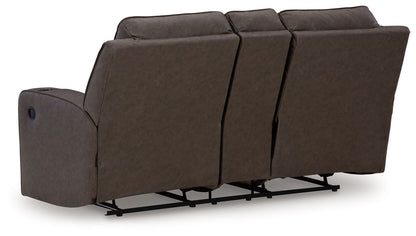 Lavenhorne - Dbl Rec Loveseat W/Console - Granite