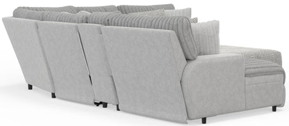 Abraxas - 6 Piece Power Reclining Sectional With Lay-Back Chaise, 2 Reclining Seats, And Included Cocktail Ottoman (LSF Chaise) - Moonstruck