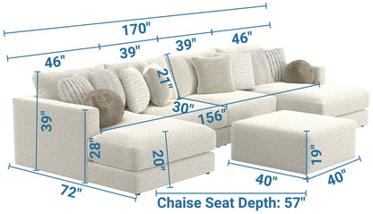 Ritzy - Modular Sofa And Included Cocktail Ottoman