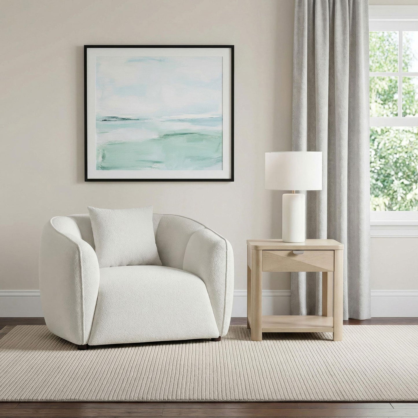 Aleisha Fabric Upholstered Accent Chair Sand