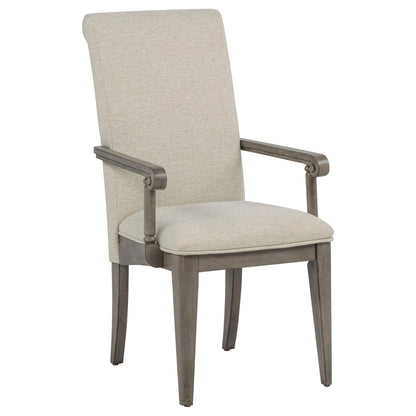 Cresswell Upholstered Dining Arm Chair Tan (Set of 2)