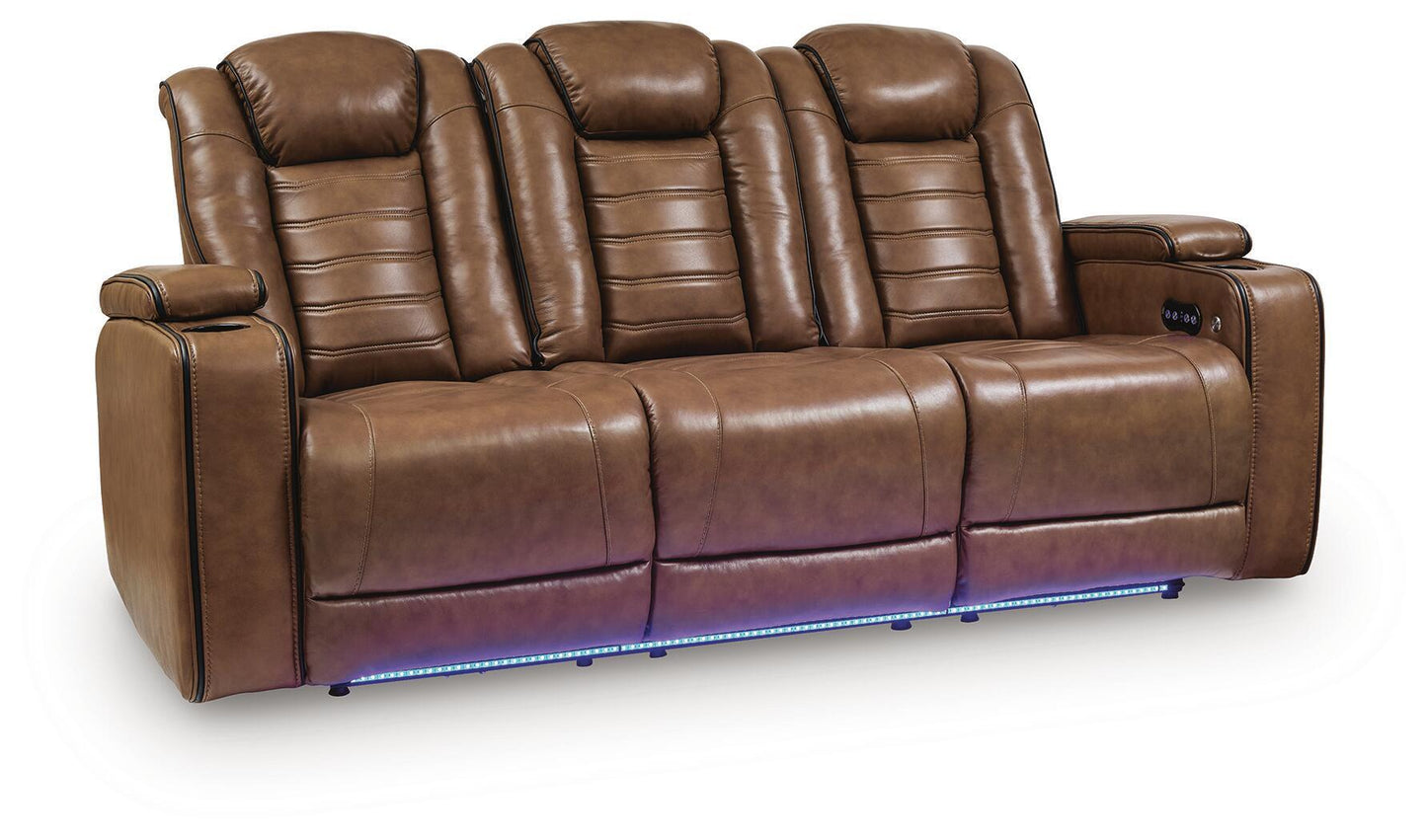 Gruaro - Power Reclining Sofa With Adjustable Headrest - Amber