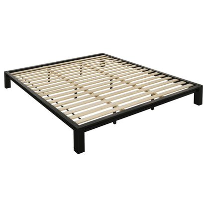 Gislen Eastern King Easy Assembly Wood Platform Bed Black