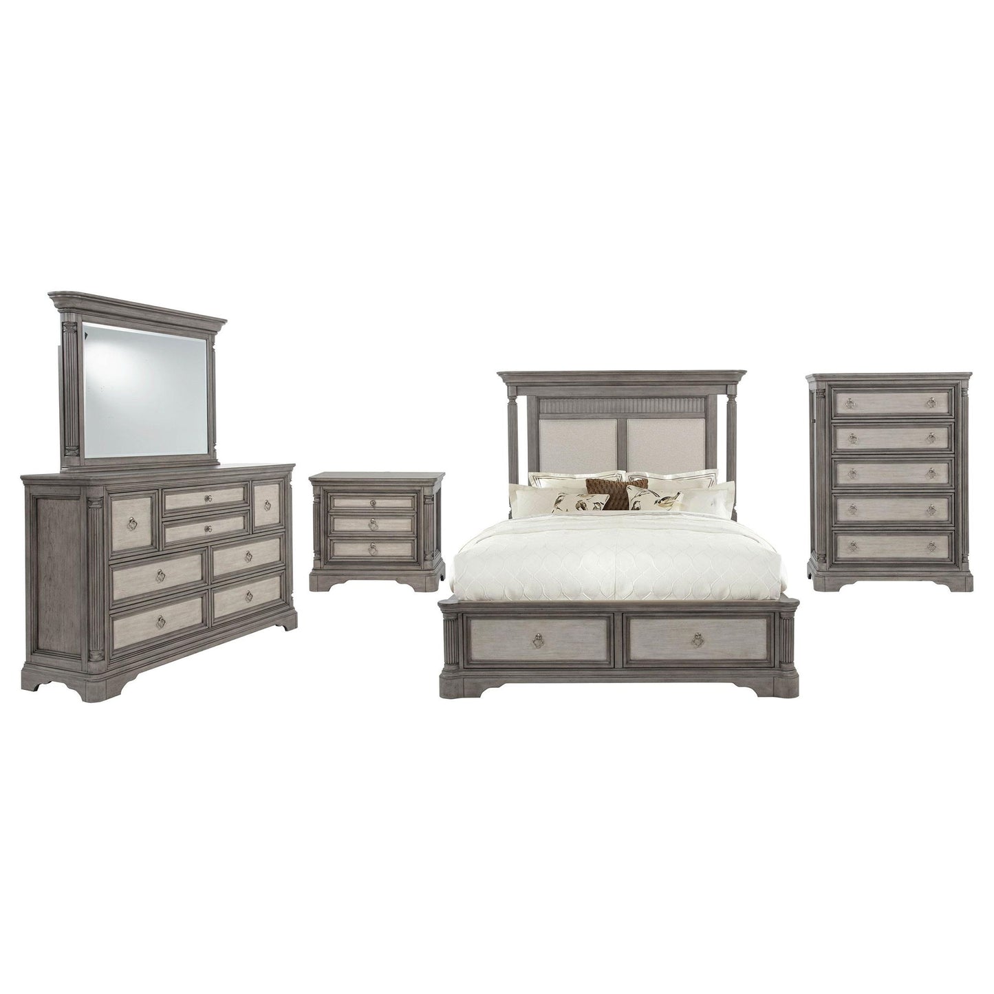 Cresswell 5-piece California King Storage Bedroom Set Taupe