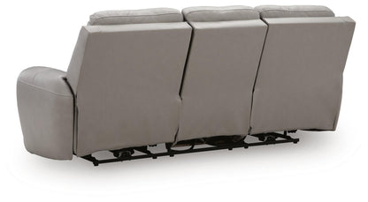 Real Moments - Power Reclining Sofa With Audio Seating - Ash