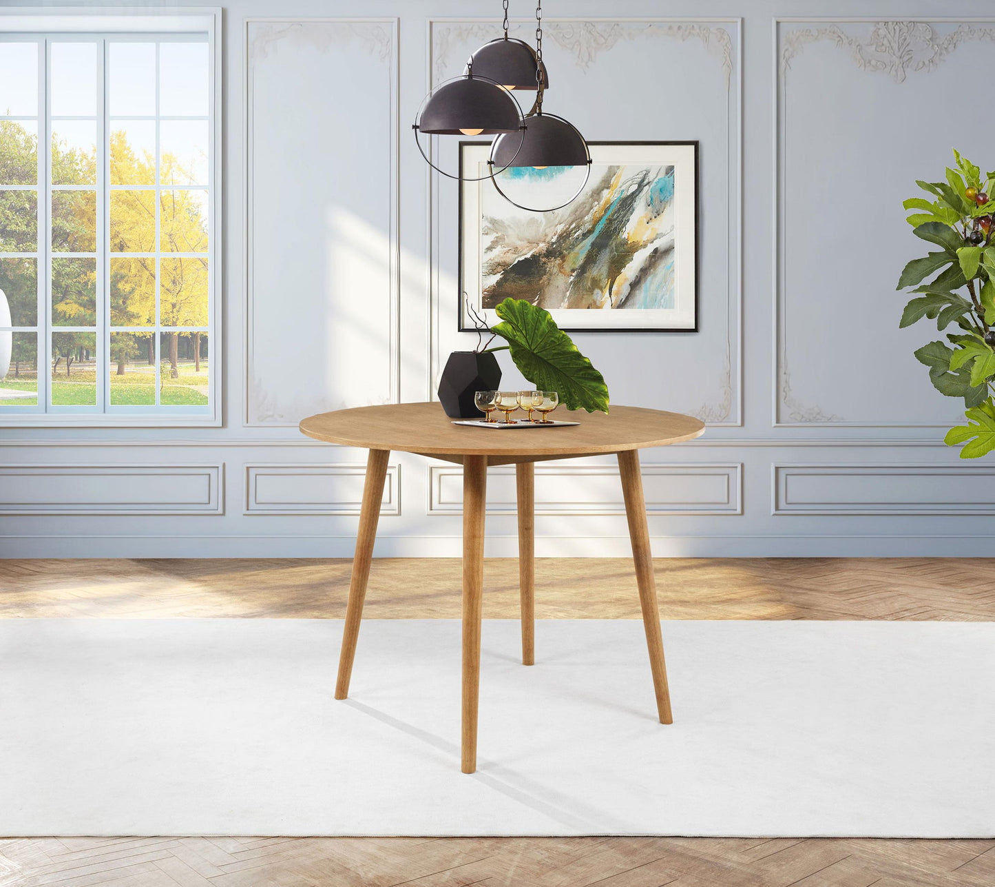 Andrews 48-inch Round Counter Height Dining Table Light Ash