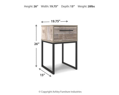 Neilsville - One Drawer Night Stand - Vinyl-Wrapped - Whitewash