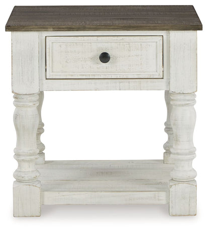 Havalance - Square End Table - White / Gray