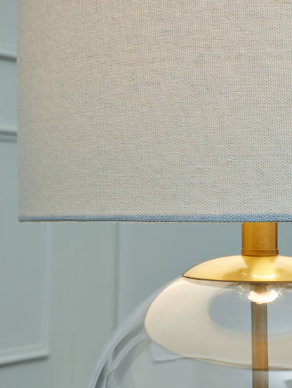 Samder - Glass Table Lamp  - White