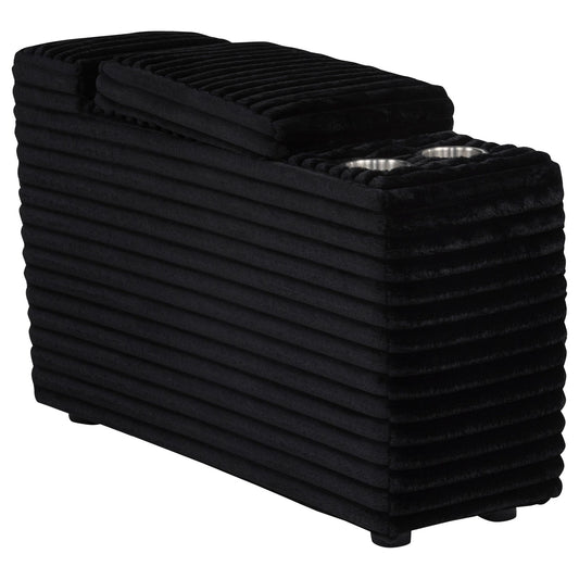 Collins Upholstered Modular Storage Console Black