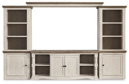 Havalance - 4 Pc. - Entertainment Center - 67" TV Stand - Brown / Beige