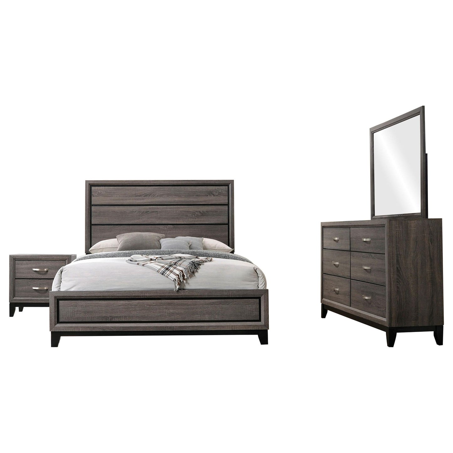 Watson Four-piece California King Bedroom Set Grey Oak