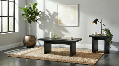 Decker 2-piece Coffee and End Table Set Black