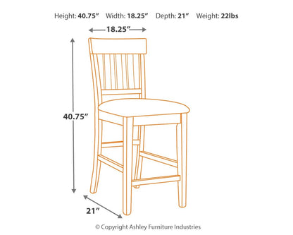 Haddigan - Upholstered Barstool (Set of 2) - Dark Brown