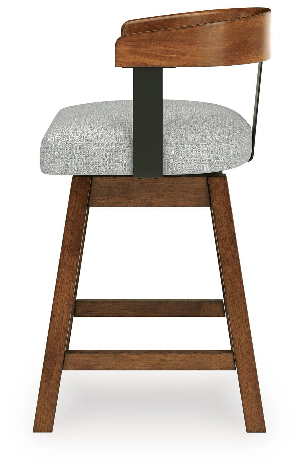 Ralene - Upholstered Swivel Barstool (Set of 2) - Medium Brown