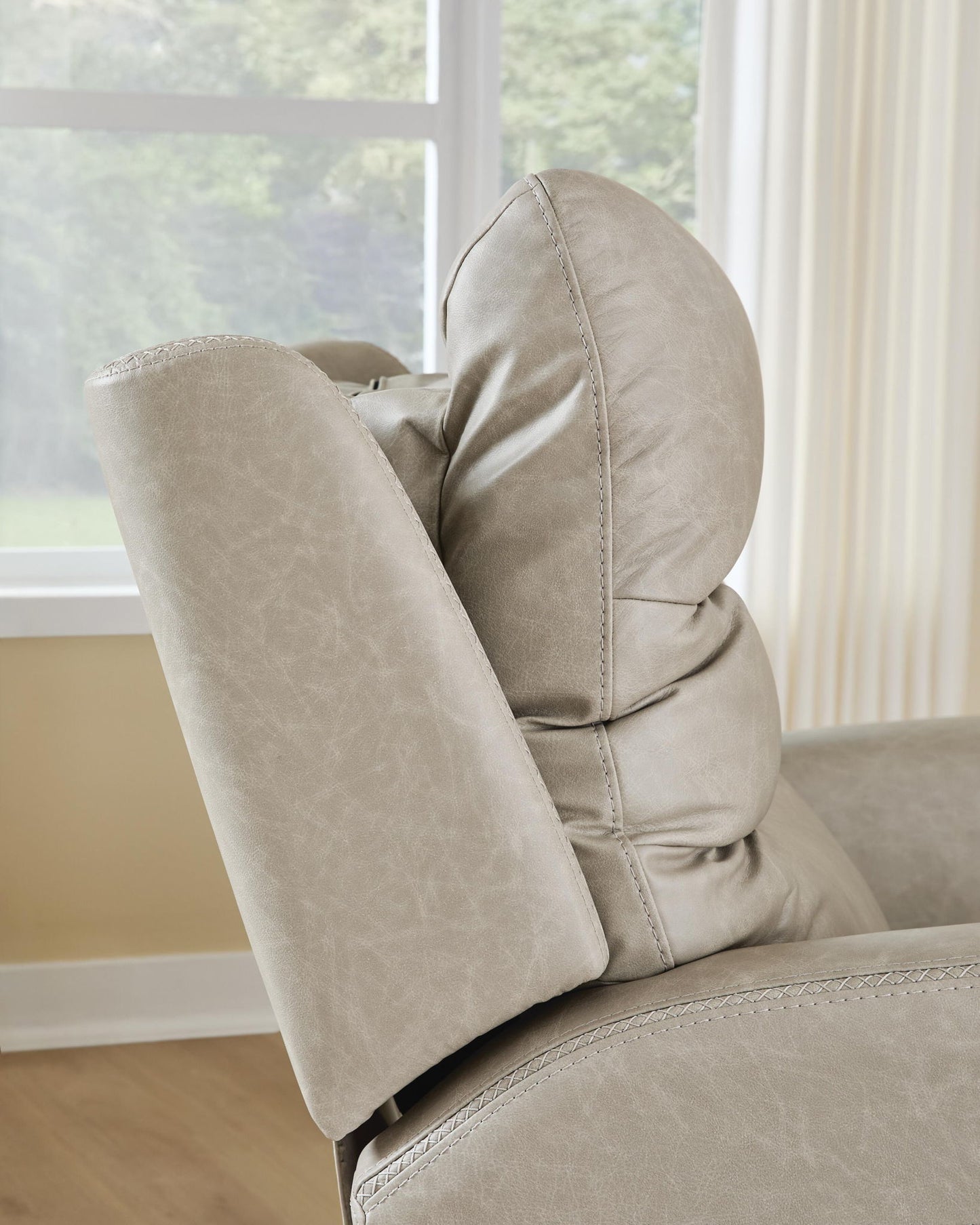 Motion-Max - Swivel Glider Power Recliner - Stonewash