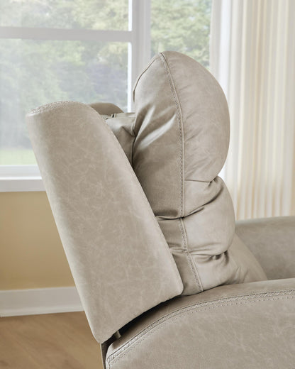 Motion-Max - Swivel Glider Power Recliner - Stonewash