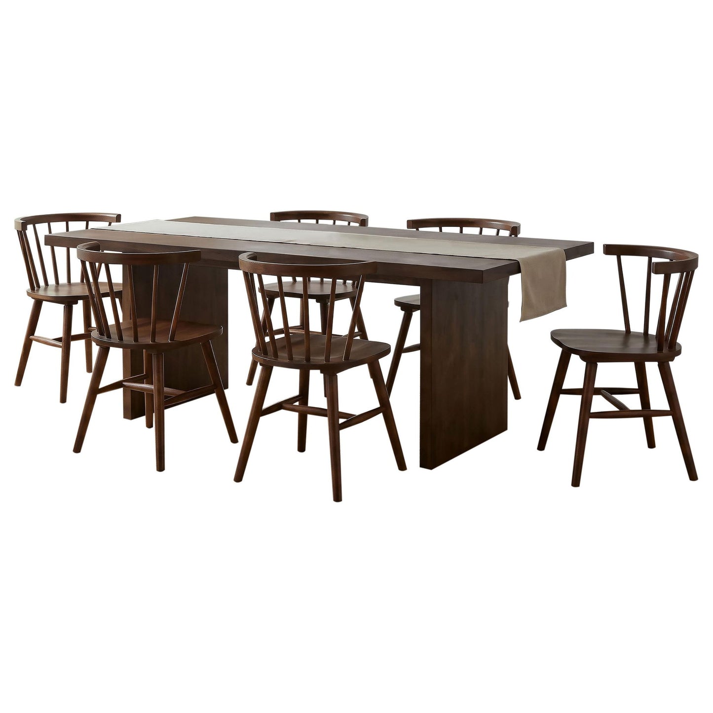 Decker 7-piece 82-inch Rectangular Dining Set Walnut