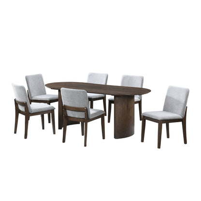 Kody - 79" Oval Fixed-Top Dining Table Set