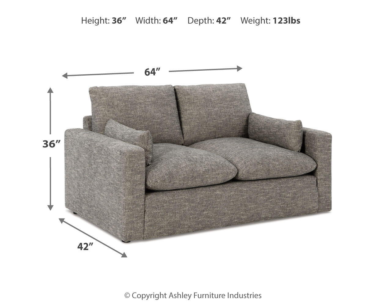 Dramatic - Loveseat - Granite